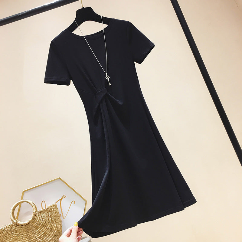 Fruit green careful waist short-sleeved dress women