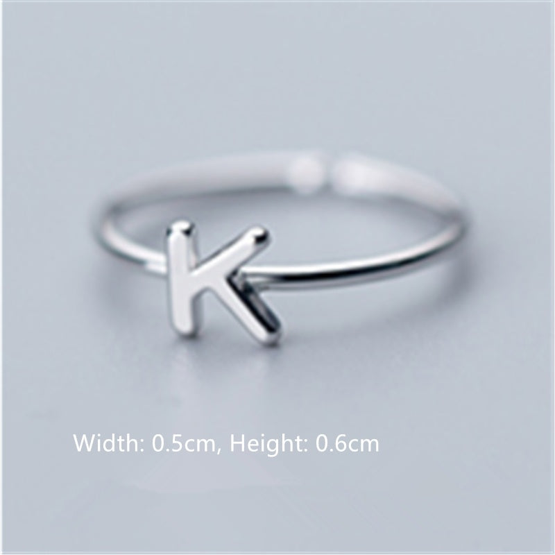 Women's Korean Style Literary Letter Ring