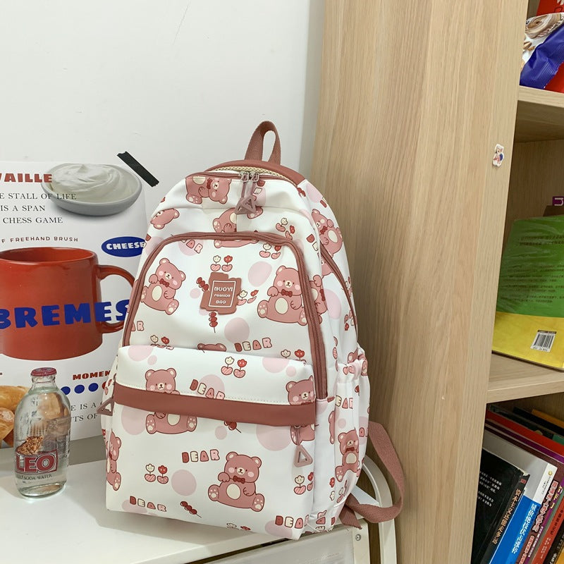 Cute Schoolbag Girl Cartoon Girl Hit Color