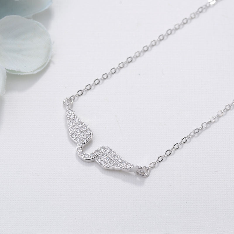 Gilding Zircon Angel Wings Chic All-match High-grade Light Luxury Ladies Necklace