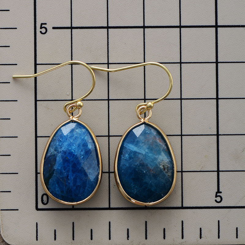 New High End Natural Stone Pendant Earrings