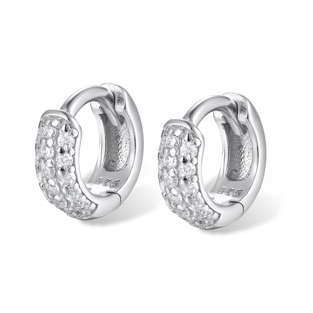 Amy Chunky Paved Hoops Earrings