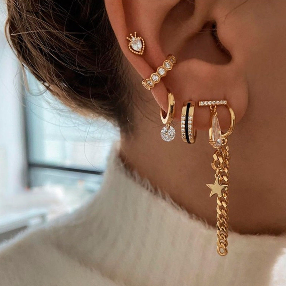 S925 Sterling Silver Zircon Earrings Eardrops