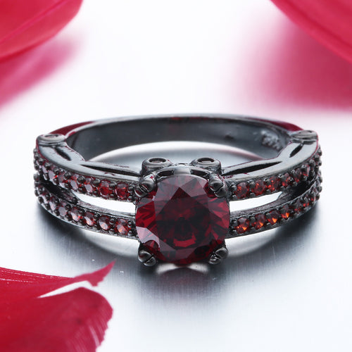 Copper Plate Inlaid Zircon Ring