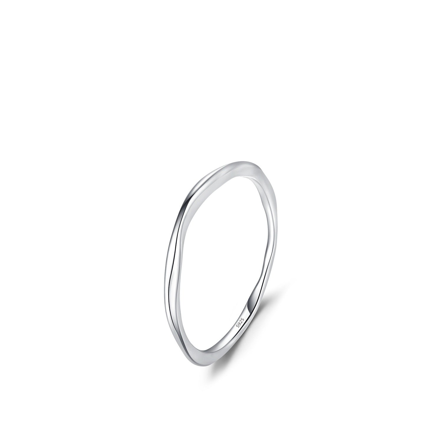 S925 Sterling Silver Minimalist Irregular Pleated Texture Ring