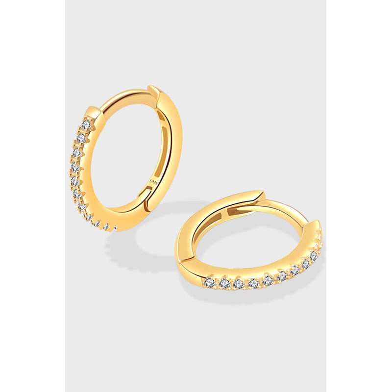 Zircon-inlaid Circular Statement Fashion S925 Silver Stud Earrings