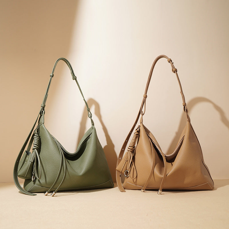 Leather Women's Casual Zip Crossbody Bag