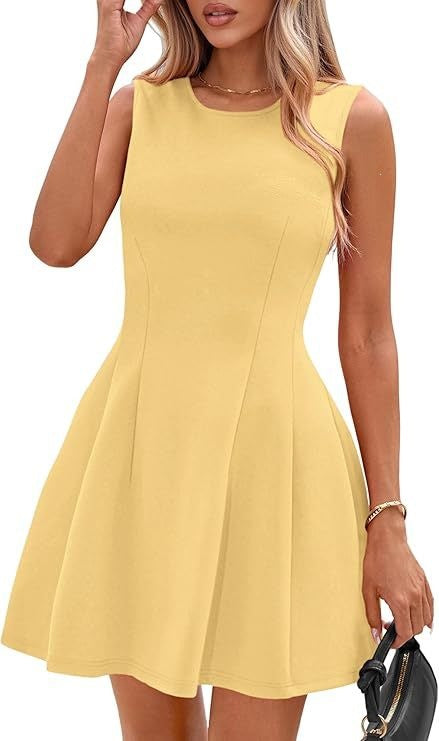 Sleeveless Solid Color Casual Dress Women