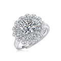 S925 Silver Moissanite Ring Flowers Female New Trendy Ring Adjustable Source Ring In Stock Generation