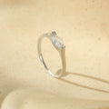 Female S925 Silver Horse Eyes Rhinestone Ring