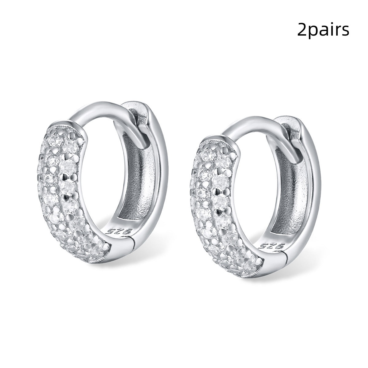 Amy Chunky Paved Hoops Earrings
