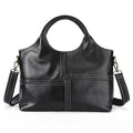 First Layer Cowhide Handbag Women's Real Leather Stitching Large-capacity Crossbody Bag