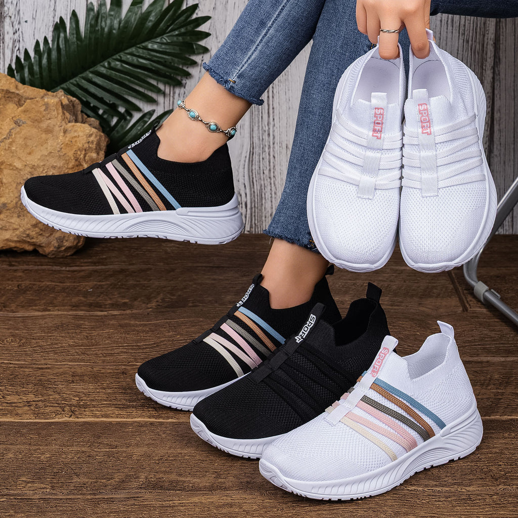 Summer New Breathable Flyknit Slip-On Casual Shoes