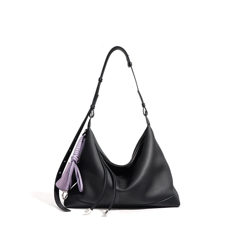 Leather Women's Casual Zip Crossbody Bag