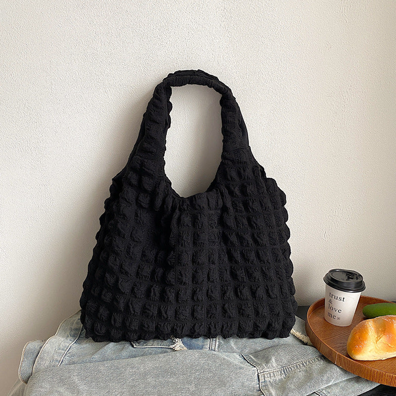 Pleated Bubble Bag Girl One-shoulder Hand Carrying