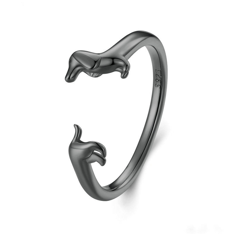 Sterling Silver S925 Sausage Dog Ring