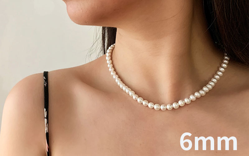 Handmade Shell Bead Necklace Women's 6-10mm Classic