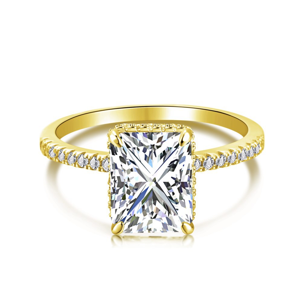 S925 Sterling Silver Ring Hand Set With High Carbon Diamonds