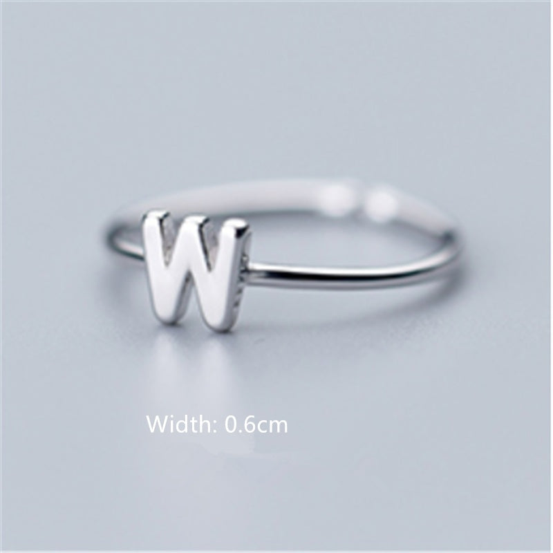 Women's Korean Style Literary Letter Ring