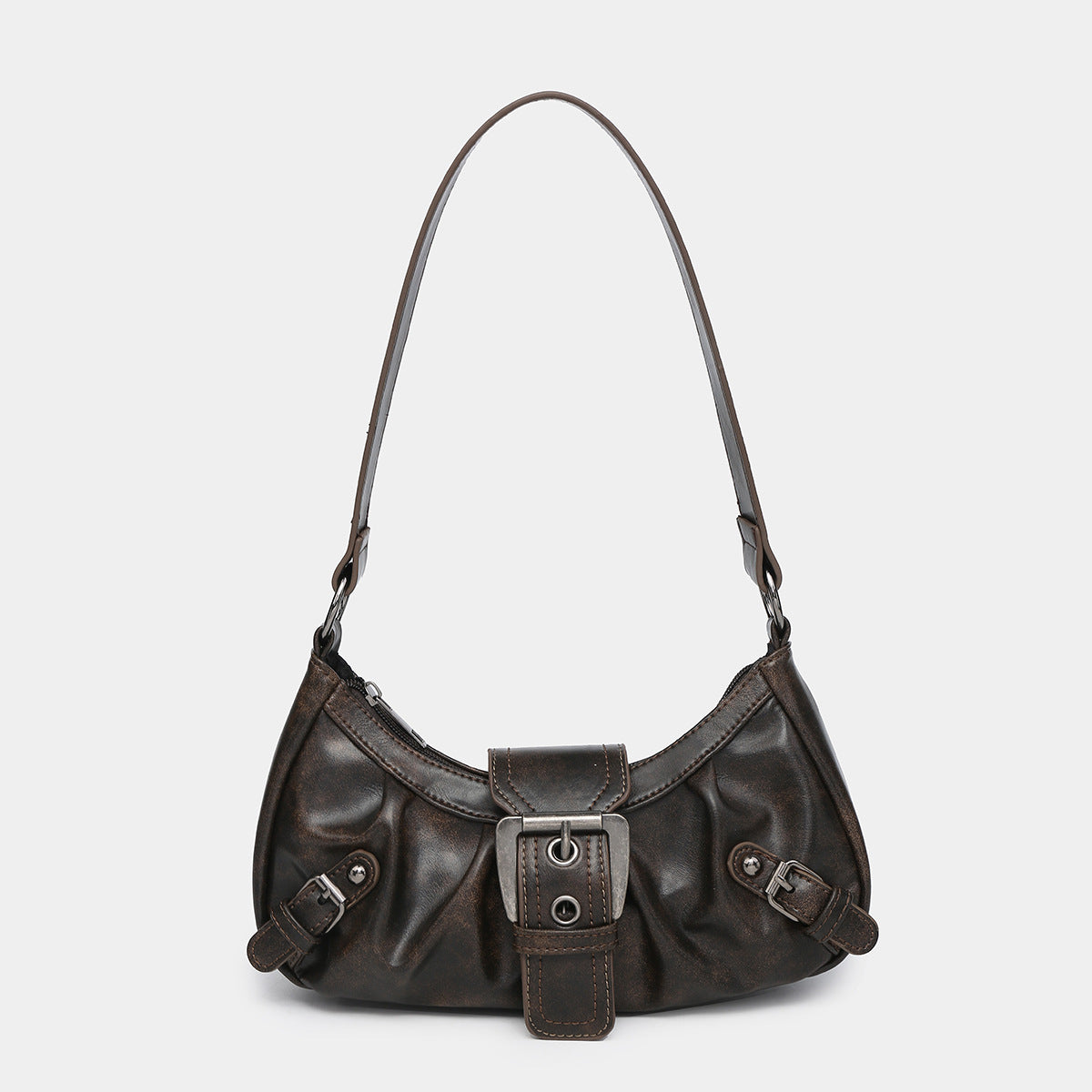 Women's Vintage Vintage Two-tone Leather Shoulder Bag