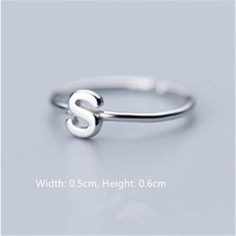 Women's Korean Style Literary Letter Ring