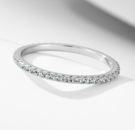 S925 Sterling Silver Super Shiny Ice Flower Cut Zircon Ring Suit