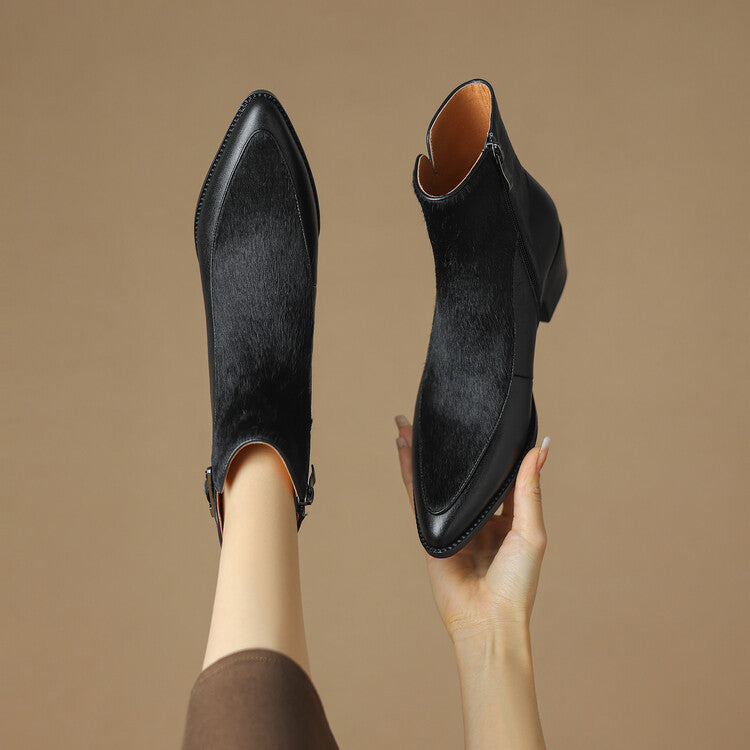 French High-end Suede Short Boots For Women, Autumn And Winter, Lined With Fleece, Genuine Leather