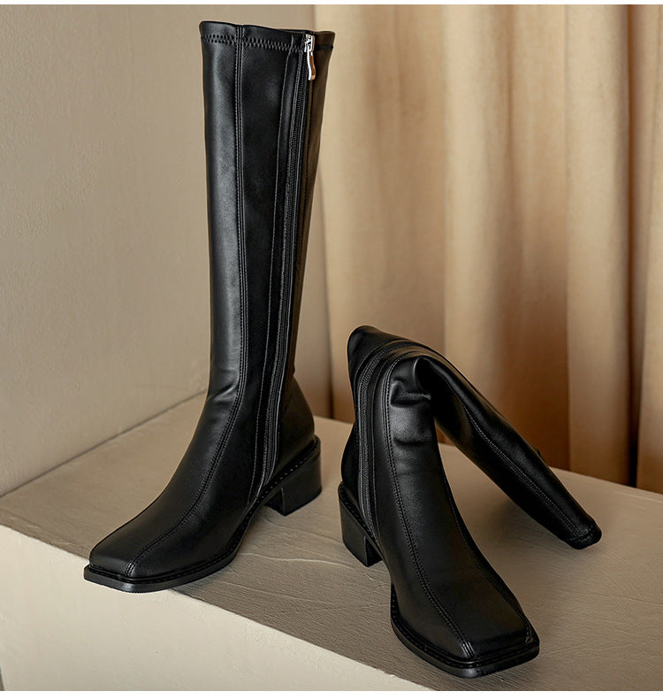 Women  New Boots But Knee Side Zipper