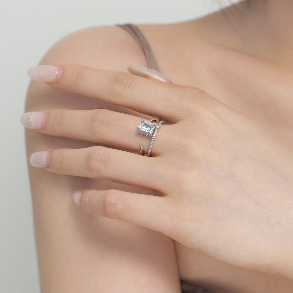 Women's S925 Sterling Silver Ring Style Everyday Fashion Layered Small Zircon Advanced Design Sense