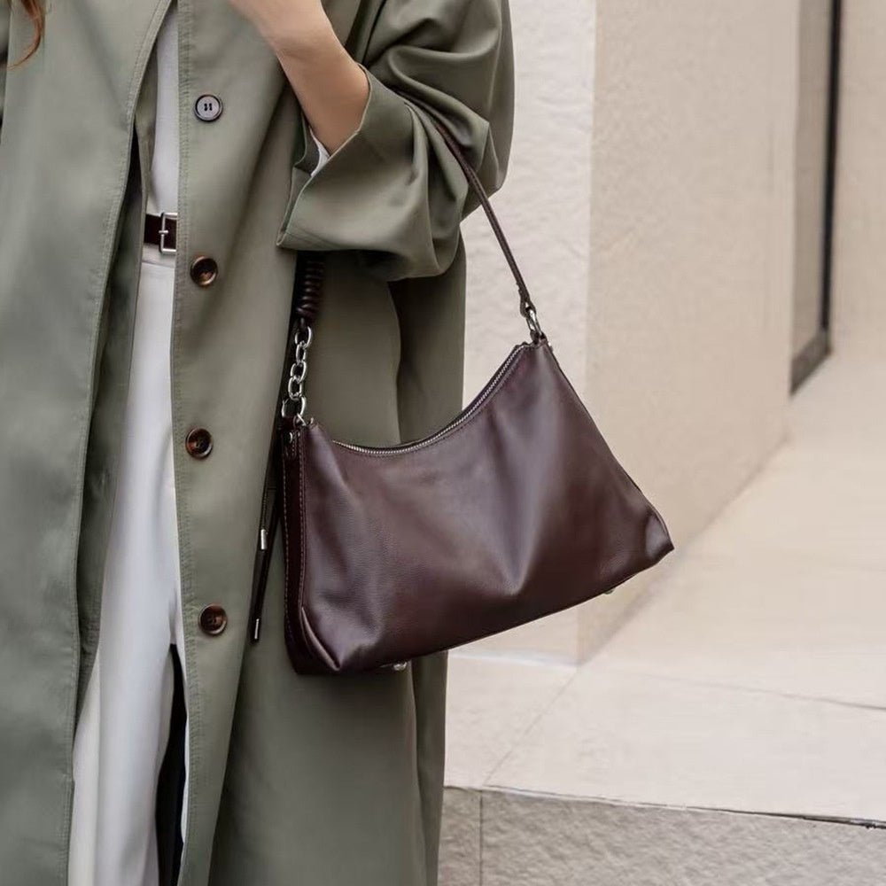 Womens Natural Cowhide Shoulder Crossbody Bag