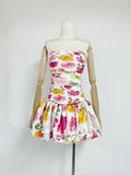 New Style Strapless Pleated Playful Short Dress For Women