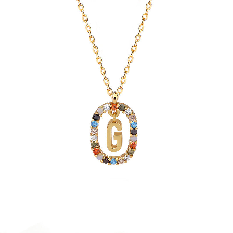 Sterling Silver Letter Necklace Female Niche Design Sense